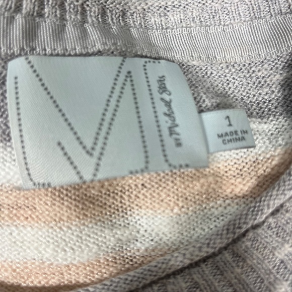 Michael Stars Lightweight Knit Seater white/gray/peach Stripes Size 1 - Picture 7 of 10